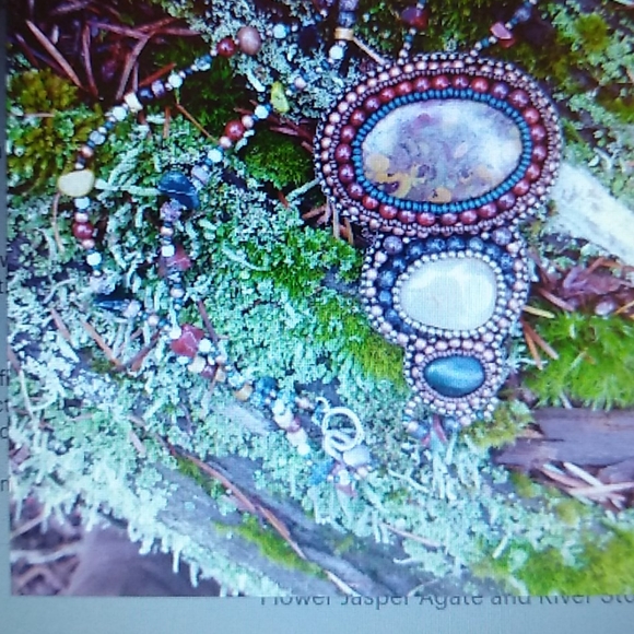 Artisan Jewelry - Me-made Jasper embroidered necklace